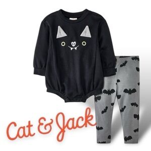 Romper & Leggings Set Bat Face - Cat & Jack 18 Months